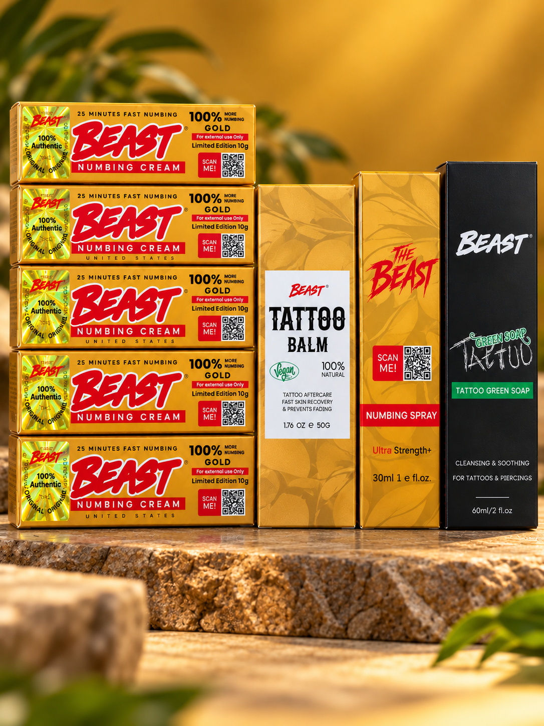 Beast tattoo numbing and aftercare kit product bundle