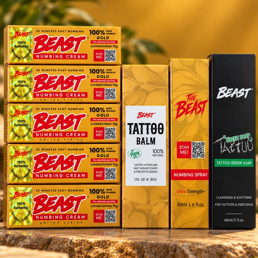 Beast tattoo numbing and aftercare kit product bundle