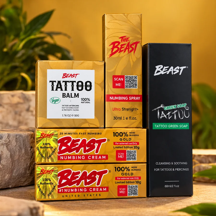 Beast tattoo numbing and aftercare kit product bundle